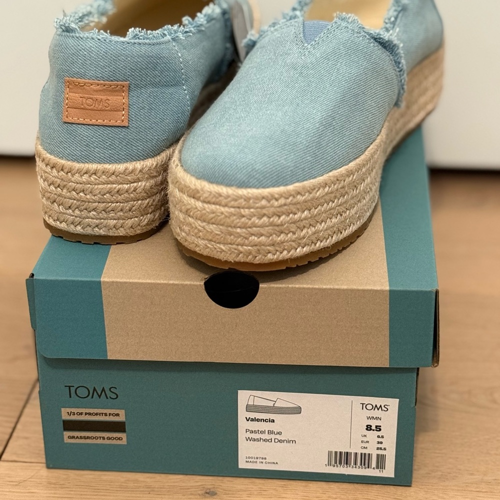 TOMS Valencia Pastel Blue Espadrilles